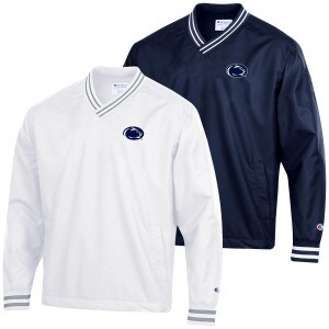 navy and white pullover jackets with Penn State Athletic Logo on left chest
